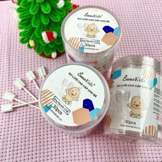 Hộp 30 rơ lưỡi EmmaKids chính hãng, tưa lưỡi sơ sinh cao cấp