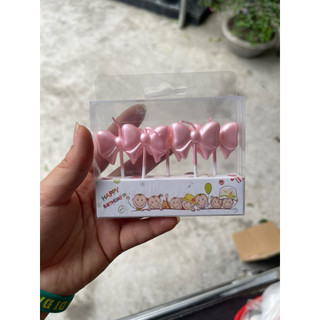 ( Combo 5) Nến nơ, tim sao, trái tim, quả Cheri , nến gấu trang trí bánh kem- bánh sinh nhật