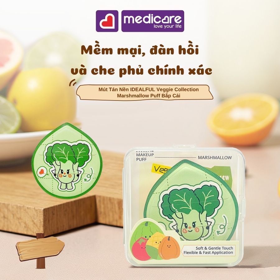 Mút tán nền IDEALFUL Veggie Collection Marshmallow Puff