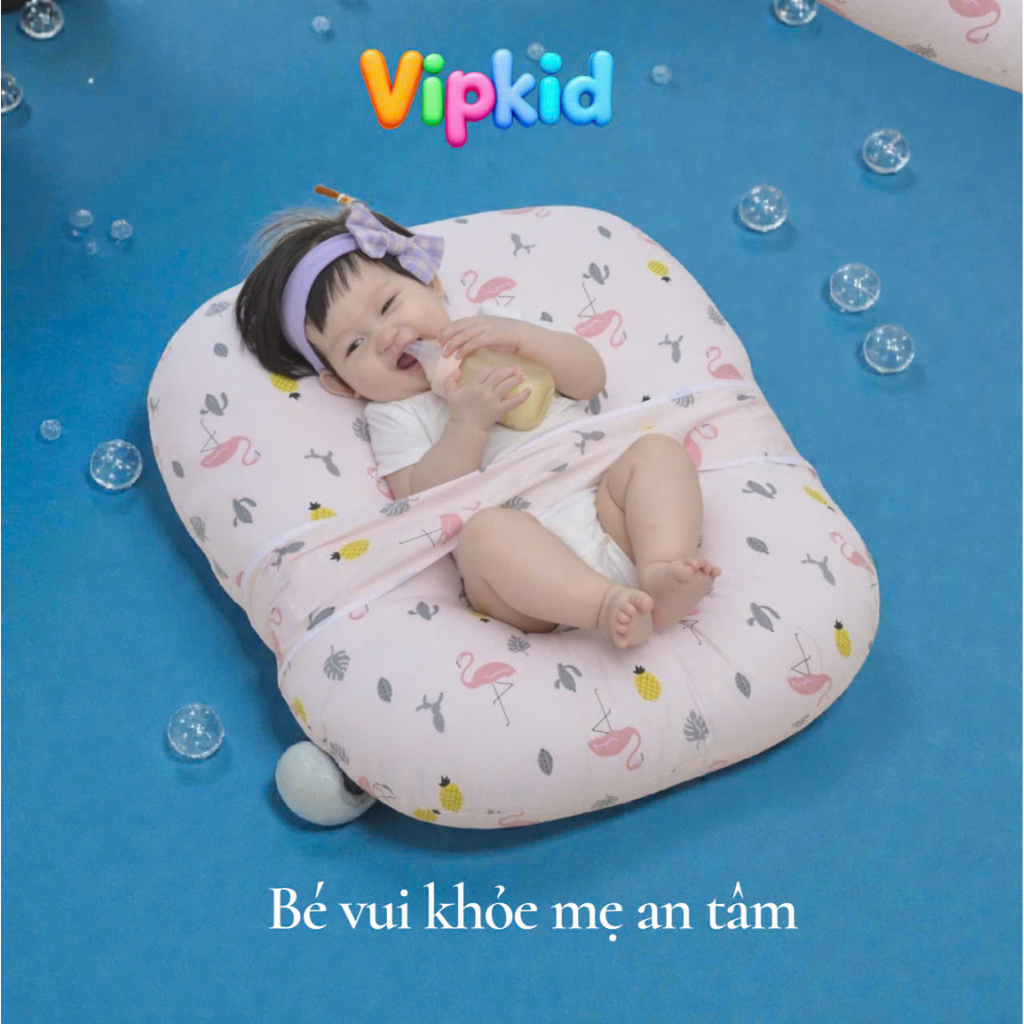 Gối chống trào ngược cho bé Vipkid đệm chống trào ngược cho bé sơ sinh Tặng gối chống bẹp đầu