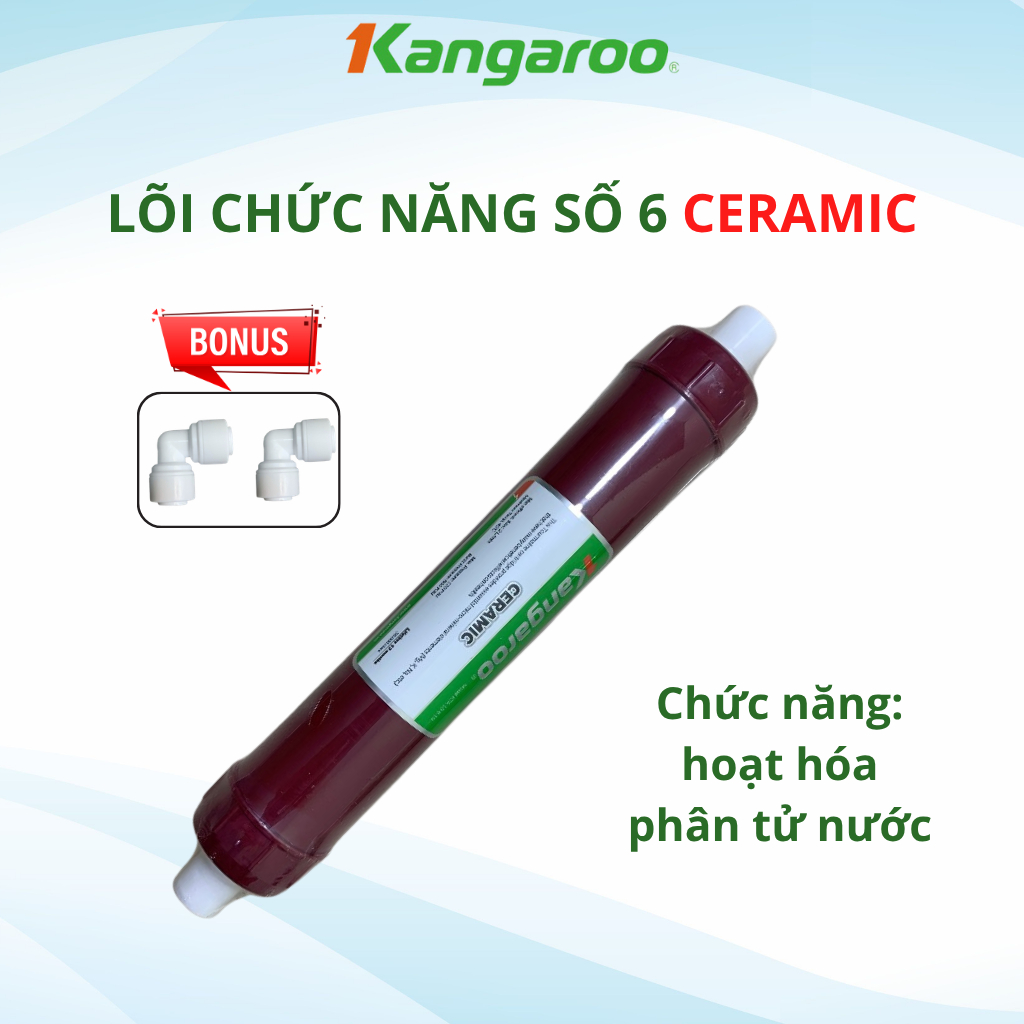 Lõi Lọc Nước Số 6 Kangaroo Ceramic Giúp Bức Xạ Hồng Ngoại Tăng Lượng Oxy, Giảm Quá Trình Lão Hoá Và Khô Da
