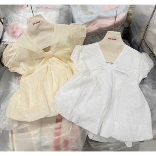 (Hàng QC) Áo Babydoll dáng bí 2 màu cổ V chất ren xô phong cách dễ thương xinh xắn