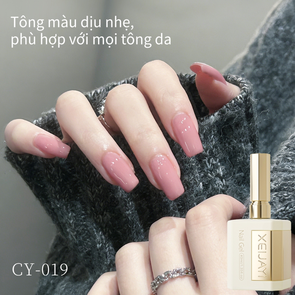 XEIJAYI 40ml - Sơn móng tay dạng gel màu hồng nude mới, bền màu và lâu trôi, thích hợp để sử dụng hàng ngày