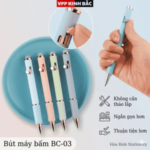 Combo bút máy bấm cài BC-03 mực xóa dành cho học sinh từ lớp 1-5 dùng cả mực ống và mực lọ.