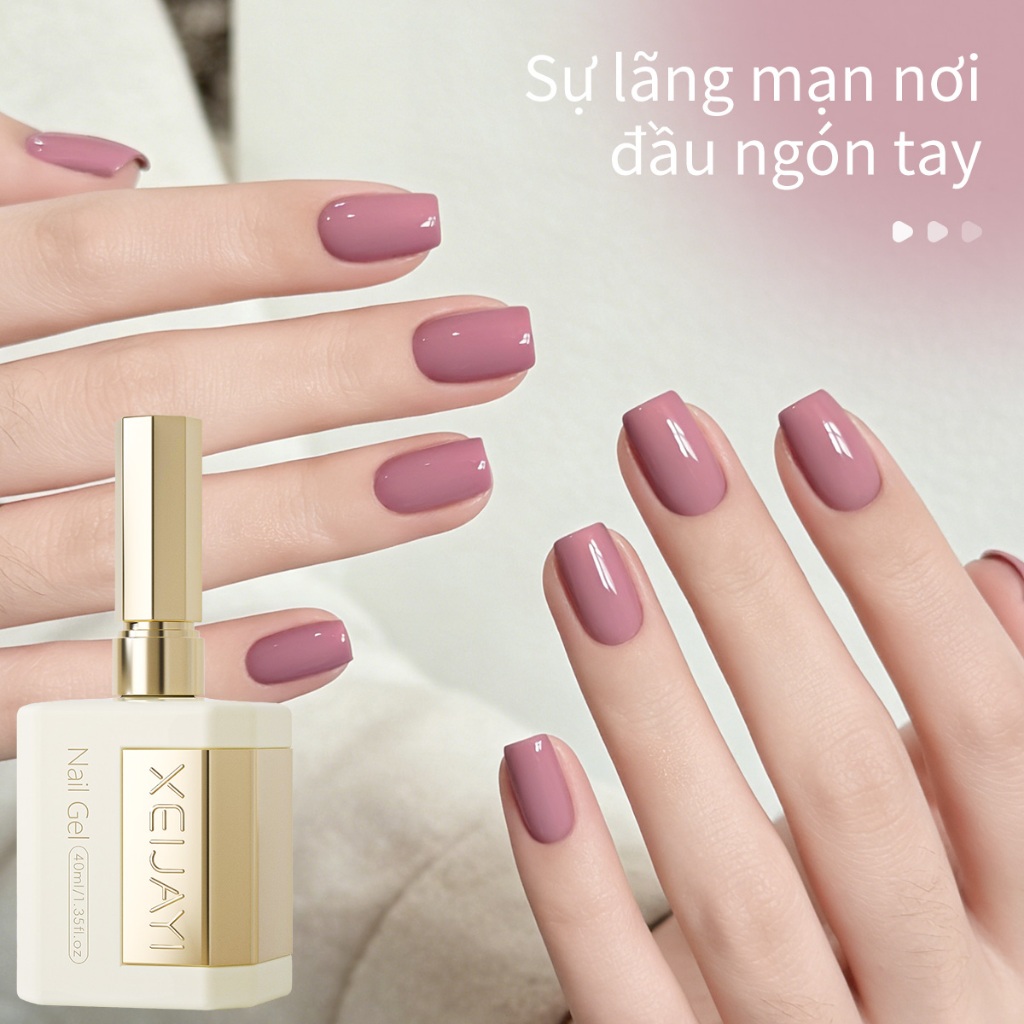 XEIJAYI 40ml - Sơn móng tay dạng gel màu hồng tím mới, bền màu và thích hợp sử dụng tại salon.