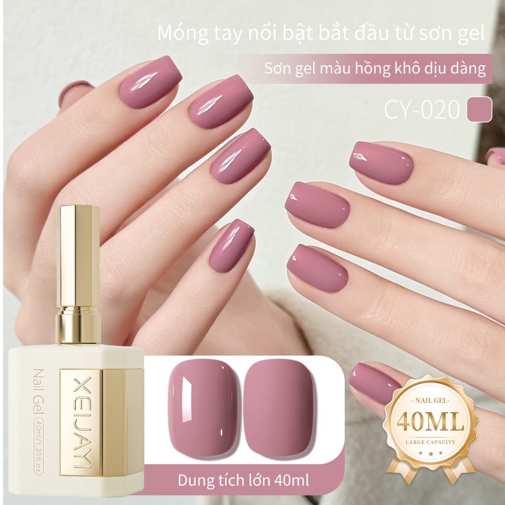XEIJAYI 40ml - Sơn móng tay dạng gel màu hồng tím mới, bền màu và thích hợp sử dụng tại salon.