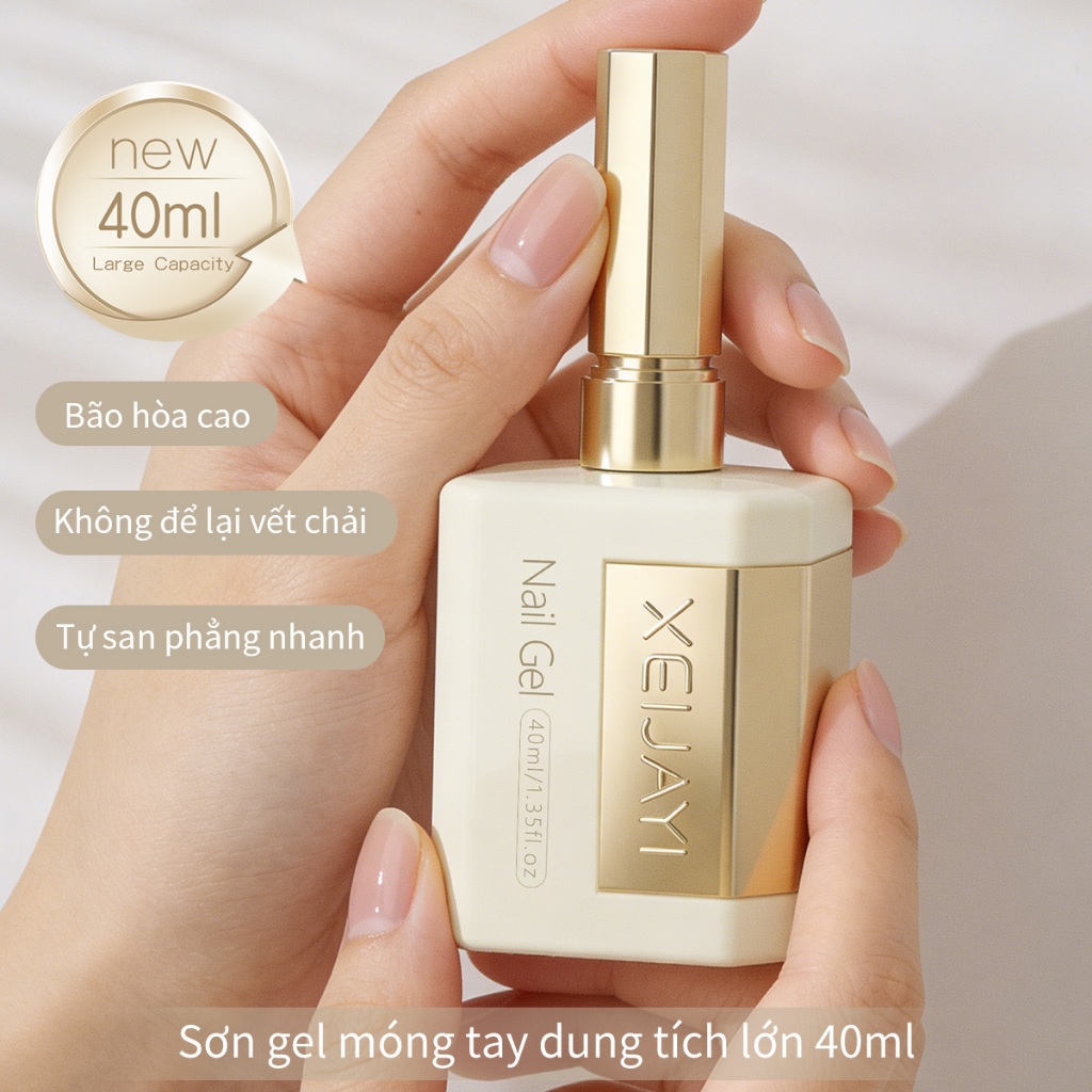 XEIJAYI 40ml - Sơn móng tay dạng gel màu hồng tím mới, bền màu và thích hợp sử dụng tại salon.
