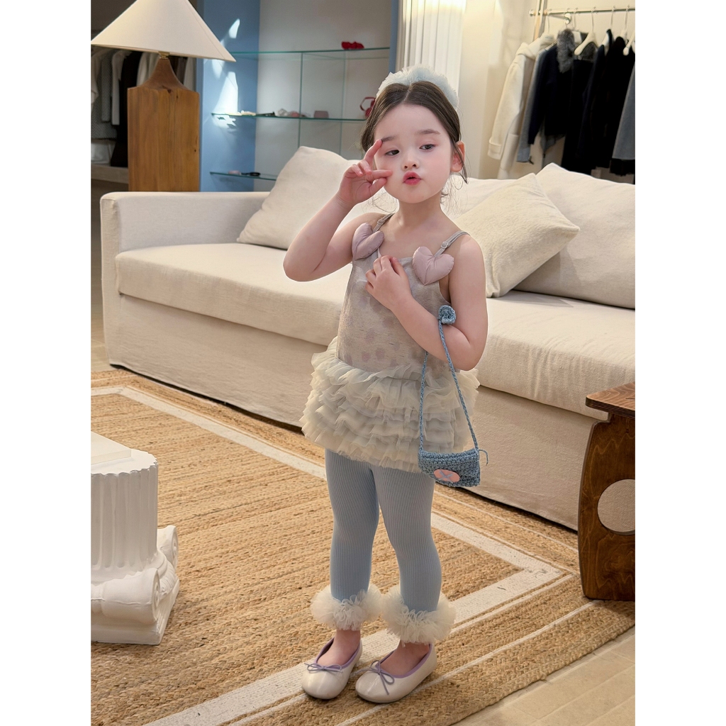 CANDI MIMI Áo hai dây đính trái tim bèo tầng - NL6176