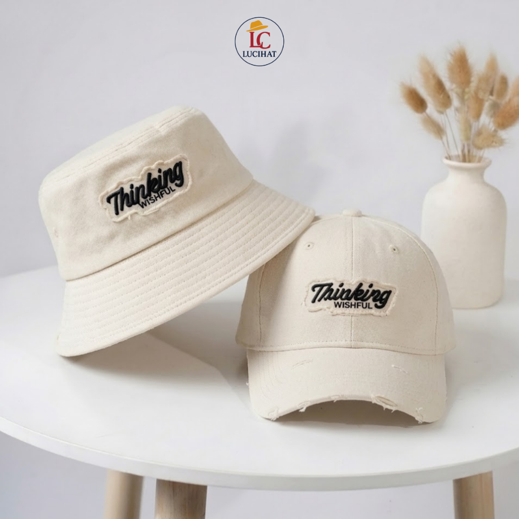 COMBO 2 Mũ lưỡi trai bucket couple cặp đôi Thinking, nón đội đôi chất vải kaki cao cấp thời trang nam nữ unisex