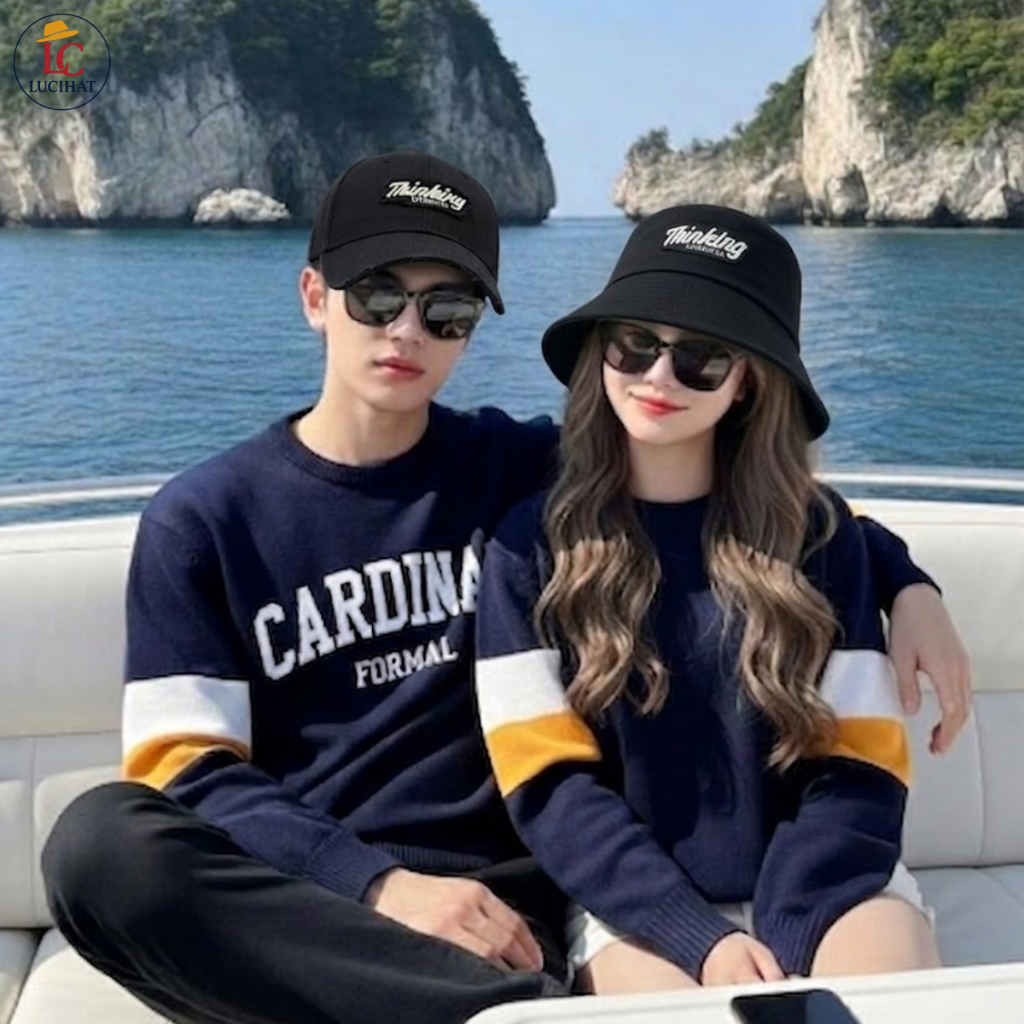 COMBO 2 Mũ lưỡi trai bucket couple cặp đôi Thinking, nón đội đôi chất vải kaki cao cấp thời trang nam nữ unisex