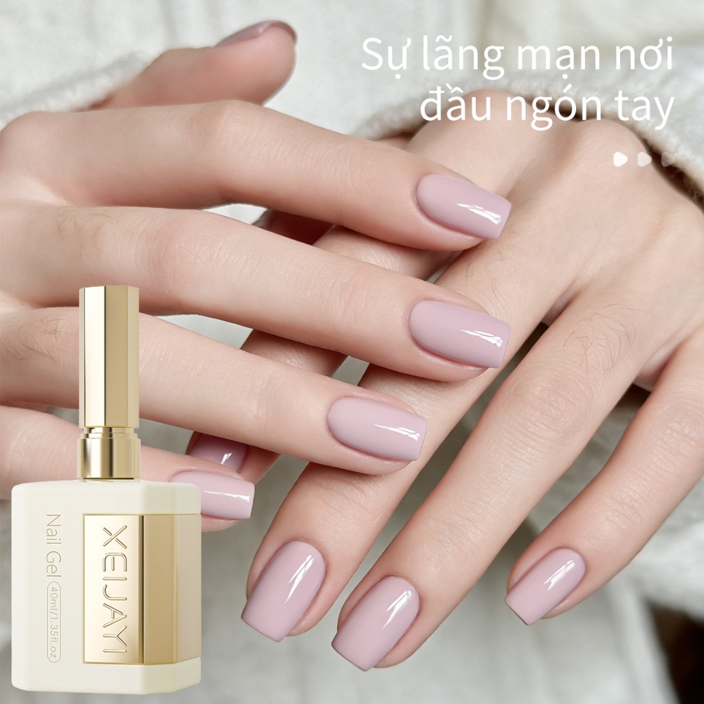 XEIJAYI 40ml -- Sơn móng tay dạng gel màu xám hồng mới, màu sắc bền lâu, thích hợp sử dụng tại các salon làm móng.