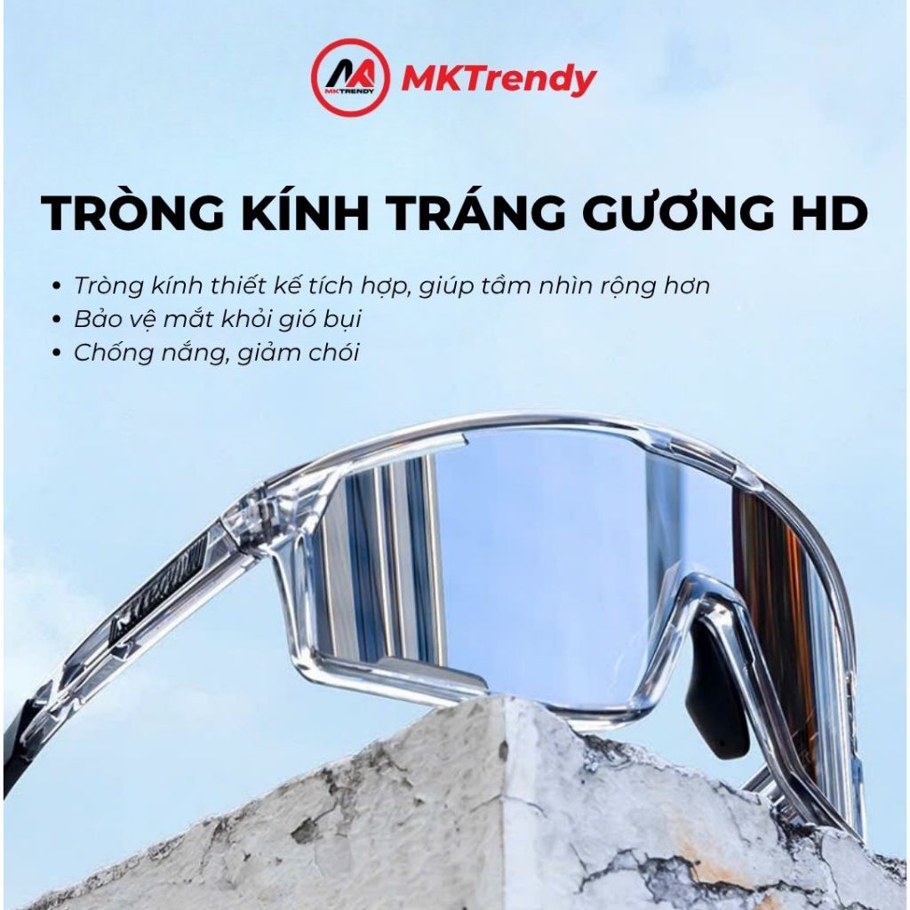 Kính râm đổi màu MKTRENDY kính chống bụi đi đường bảo vệ mắt chống tia UV kính cận chơi thể thao chạy bộ ngoài trời F1