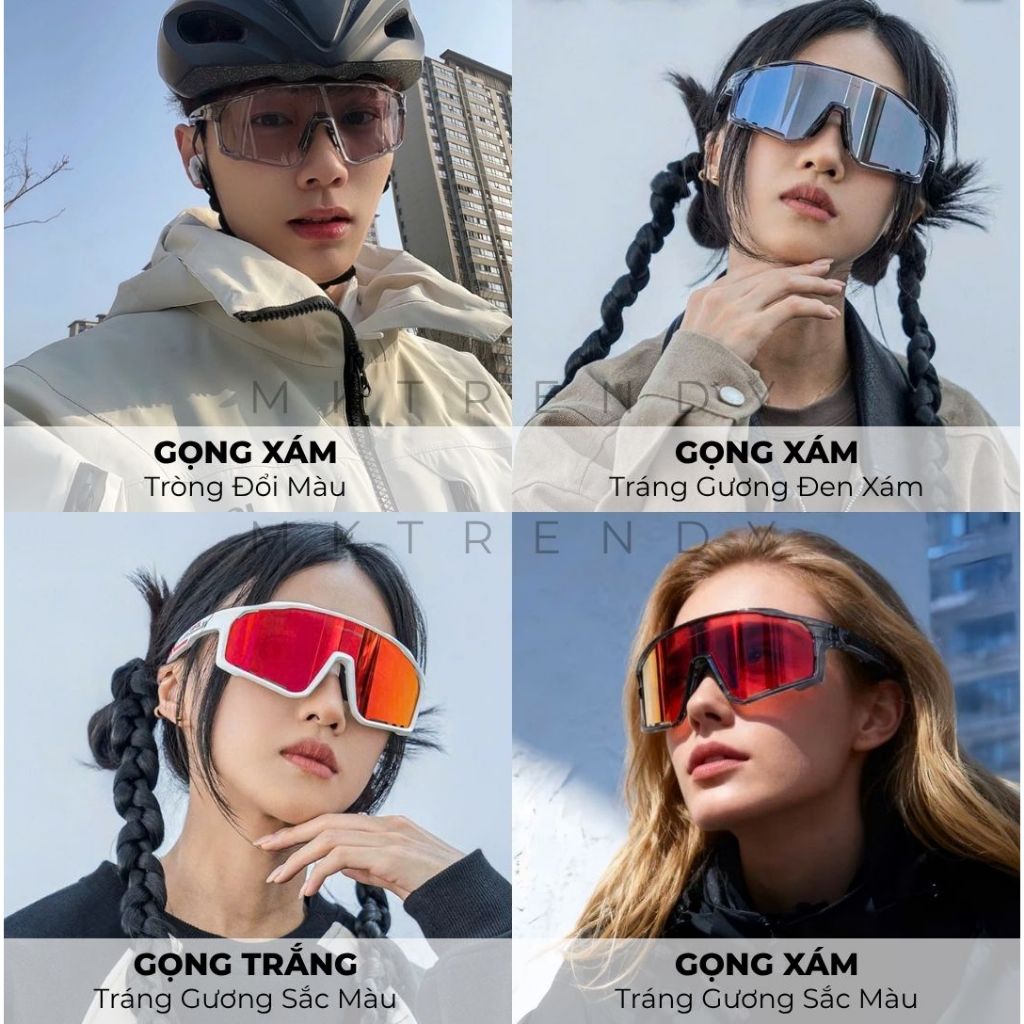 Kính râm đổi màu MKTRENDY kính chống bụi đi đường bảo vệ mắt chống tia UV kính cận chơi thể thao chạy bộ ngoài trời F1