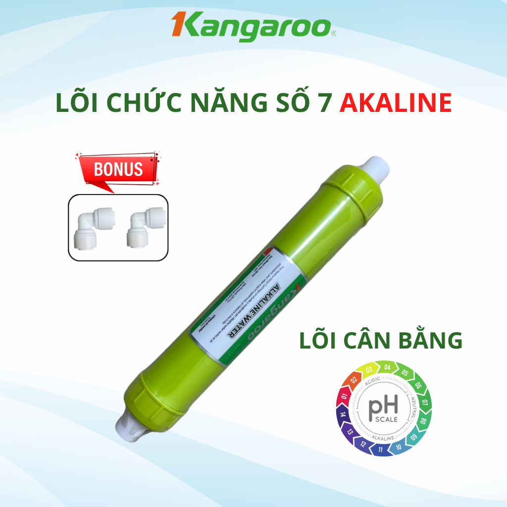 Lõi Lọc Nước Số 7 Kangaroo Alkaline Giúp Tăng Chỉ Số pH, Tạo Kiềm Tính Giúp Trung Hoà Các Chất Thừa Trong Cơ Thể