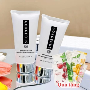 Combo 2 Tặng 2 Mặt Nạ- Kem Chống Nắng Gorgeous Quốc Dân Nâng Tông Siêu Đẹp, Không Bết Rít, Kiềm Dầu (giá sỉ)