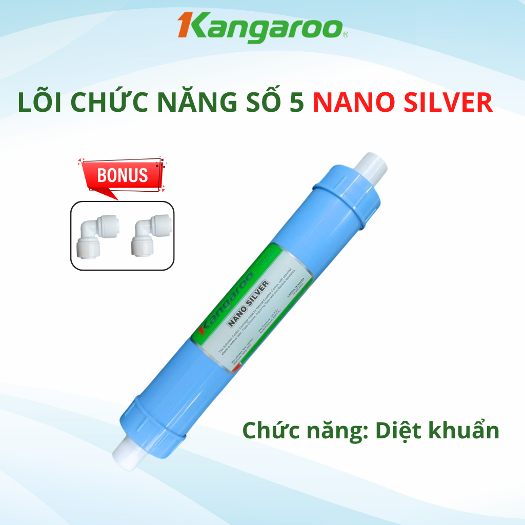 Lõi Chức Năng số 5 Nano Silver Kangaroo Chính Hãng - Diệt Khuẩn Và Chống Tái Nhiễm Khuẩn Dành Cho Máy Lọc Nước RO