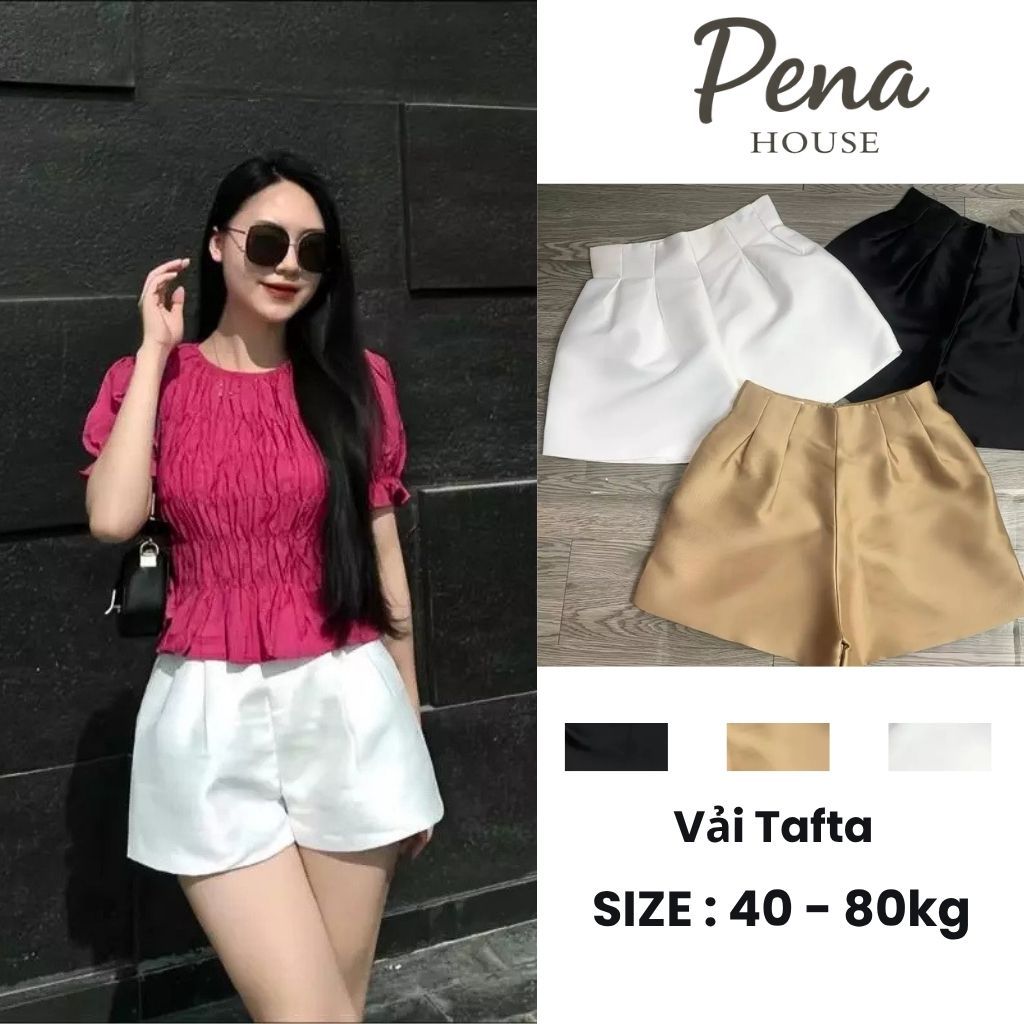 Quần Short Nữ Dáng Xòe Phồng 2 Lớp Cạp Cao Khóa Sau Che Bụng Hack Dáng - Mã 885