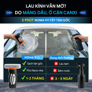 NOMA 911 Tẩy Ố Kính Ô Tô – Xóa Màng Dầu, Cặn Canxi, Giảm Lóa Ban Đêm, Làm Sạch Kính Lái (Kèm Pad)