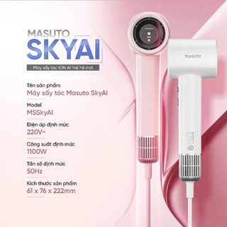 Máy sấy tóc ion âm Masuto SkyAI cảm biến tự động điều chỉnh nhiệt bảo vệ tóc bảo hành 24 tháng