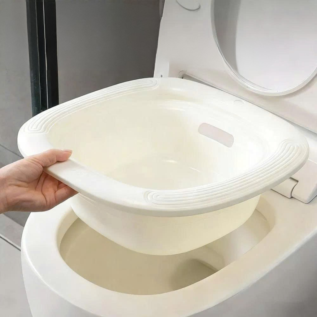 (TẶNG MÓC TREO) Chậu Xông Vùng Kín Cao Cấp – Chậu Ngâm Phụ Khoa Tiện Lợi, Nhựa Dày Chịu Nhiệt, Dùng Cho Phụ Nữ Sau Sinh