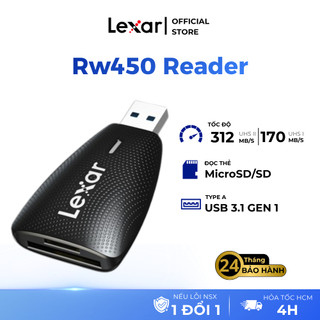 Đầu đọc thẻ nhớ Lexar RW450, 2 khẻ thẻ SD/ microSD, tốc độ đọc 312Mb/s, BH 2 năm