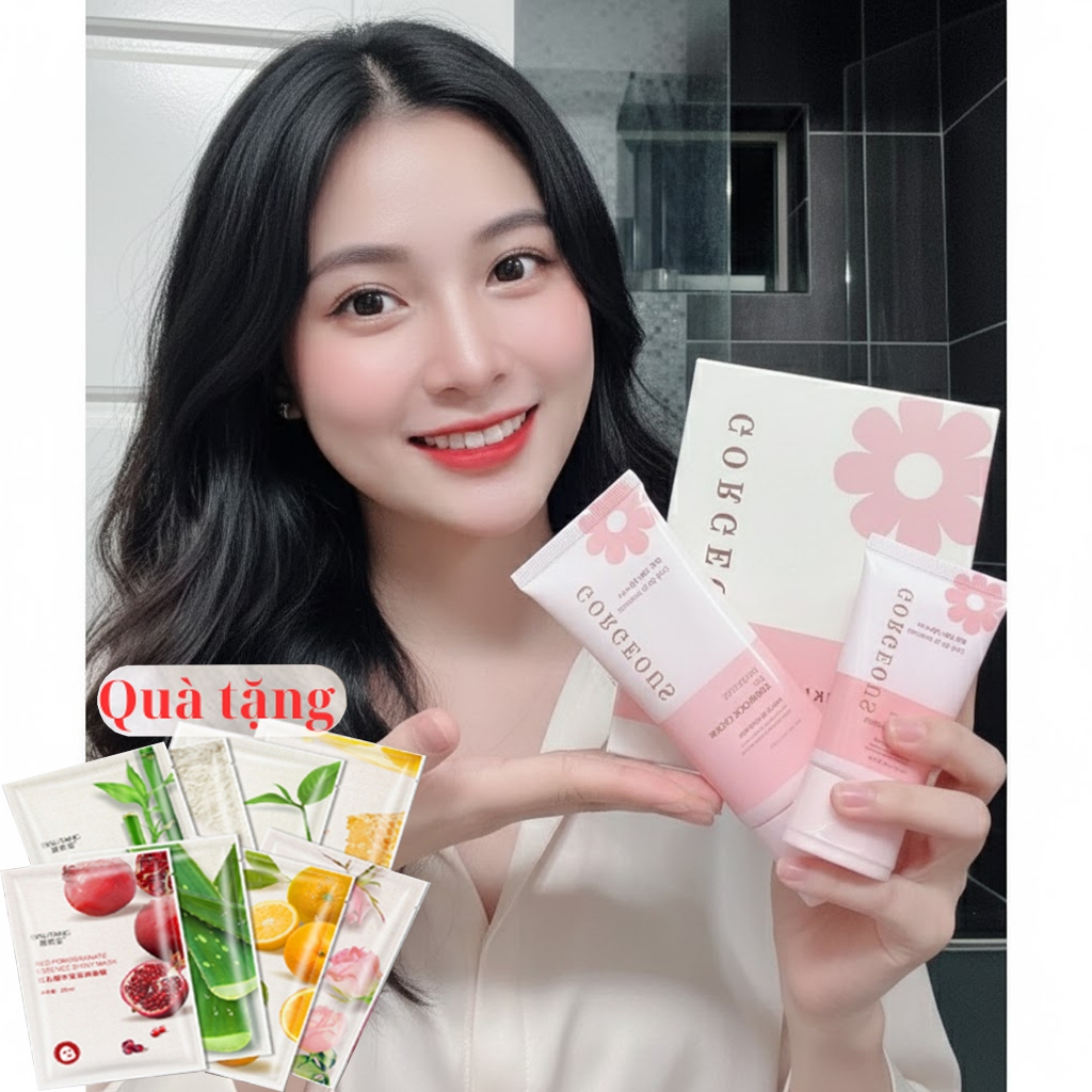 [Tặng 2Mn] Set Kem Chống Nắng Gorgeous Quốc Dân Nâng Tone Siêu Đẹp, Không Bết Rít - Tuýp 100g Tặng Kèm Tuýp 50g