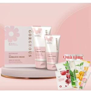 Set Kem Chống Nắng Gorgeous Quốc Dân Nâng Tone Siêu Đẹp, Không Bết Rít - Tuýp 100g Tặng Kèm Tuýp 50g