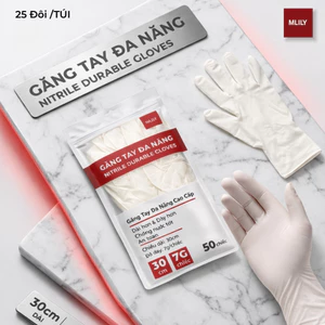 Găng Tay Cao Su MLILY Không Bột Trong Suốt, Dùng Trong Y Tế, Spa, Thẩm Mỹ, Chế Biến Thực Phẩm