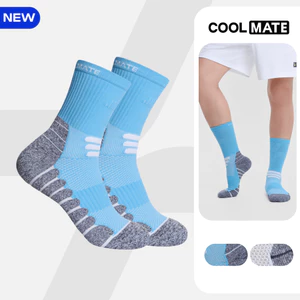 Tất Pickleball Nam Cổ Trung êm ái, co giãn, thấm hút Coolmate