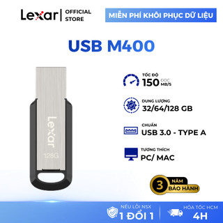 USB 32GB/ 64GB/ 128GB Lexar M400 Flash Drive 3.0, Tốc độ đọc 150MB/s, Nhỏ gọn, Tương thích PC/ MAC