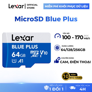 Thẻ nhớ cho Camera Lexar Blue Plus 64GB/128GB/256GB - Tốc độ đọc 100 - 170MB/s - Bảo hành 10 năm