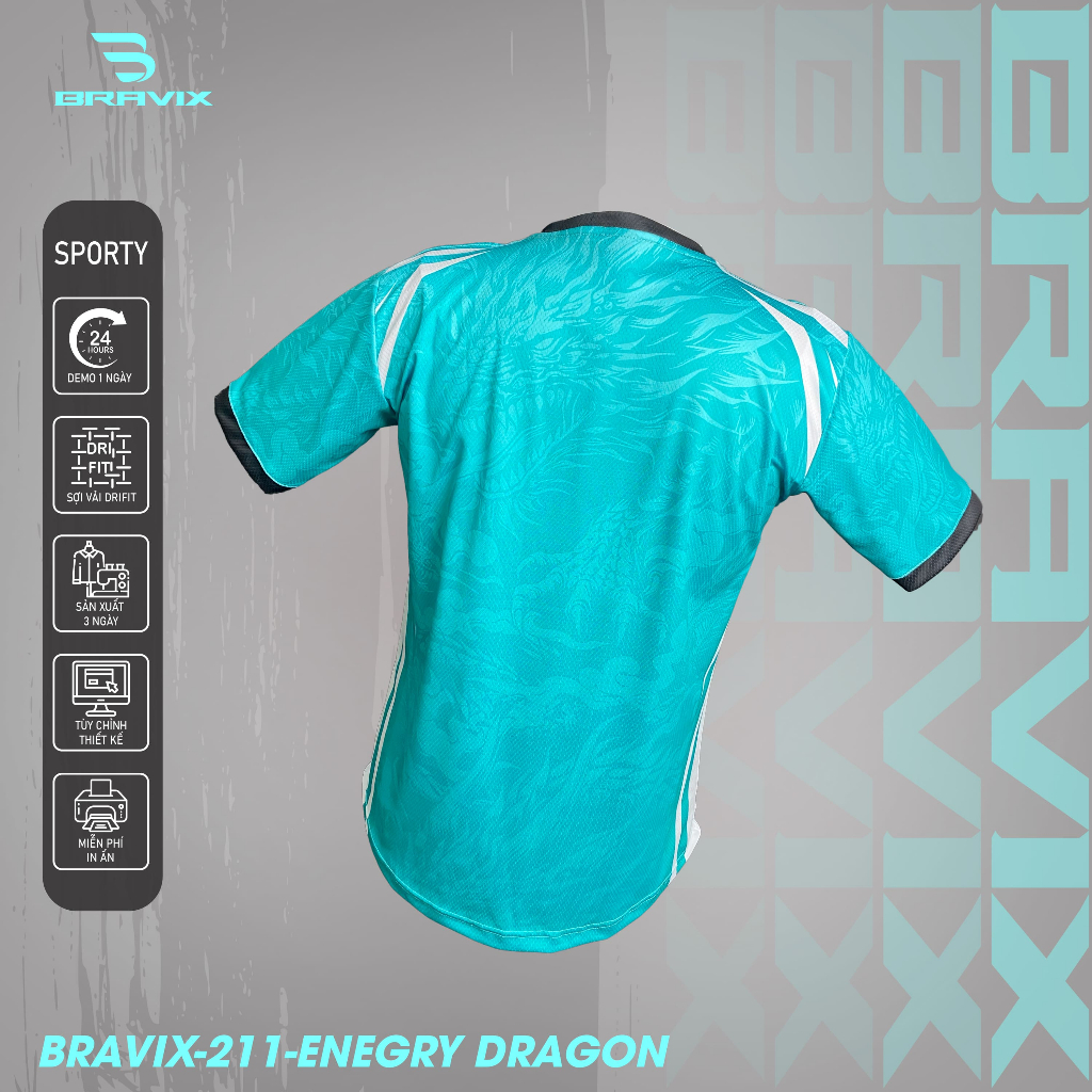 Bravix Bộ Quần Áo Bóng Đá Concept Energy Dragon Vải MÈ CARO DRIFIT Cao Cấp Thấm Hút Mồ Hôi Tốt Size S-2XL BRAVIX