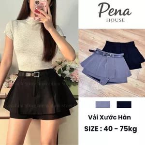 Quần Váy Nữ Thiết Kế 2 Tầng Cạp Cao Có Quần Short Chống Lộ Khóa Kéo Sau Tôn Dáng - 868