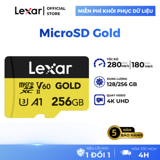 Thẻ nhớ MicroSDXC Lexar Gold Professional UHS-II V60 A1 U3 128GB/ 256GB, Tốc độ 280Mb/s, Bảo hành 5 năm