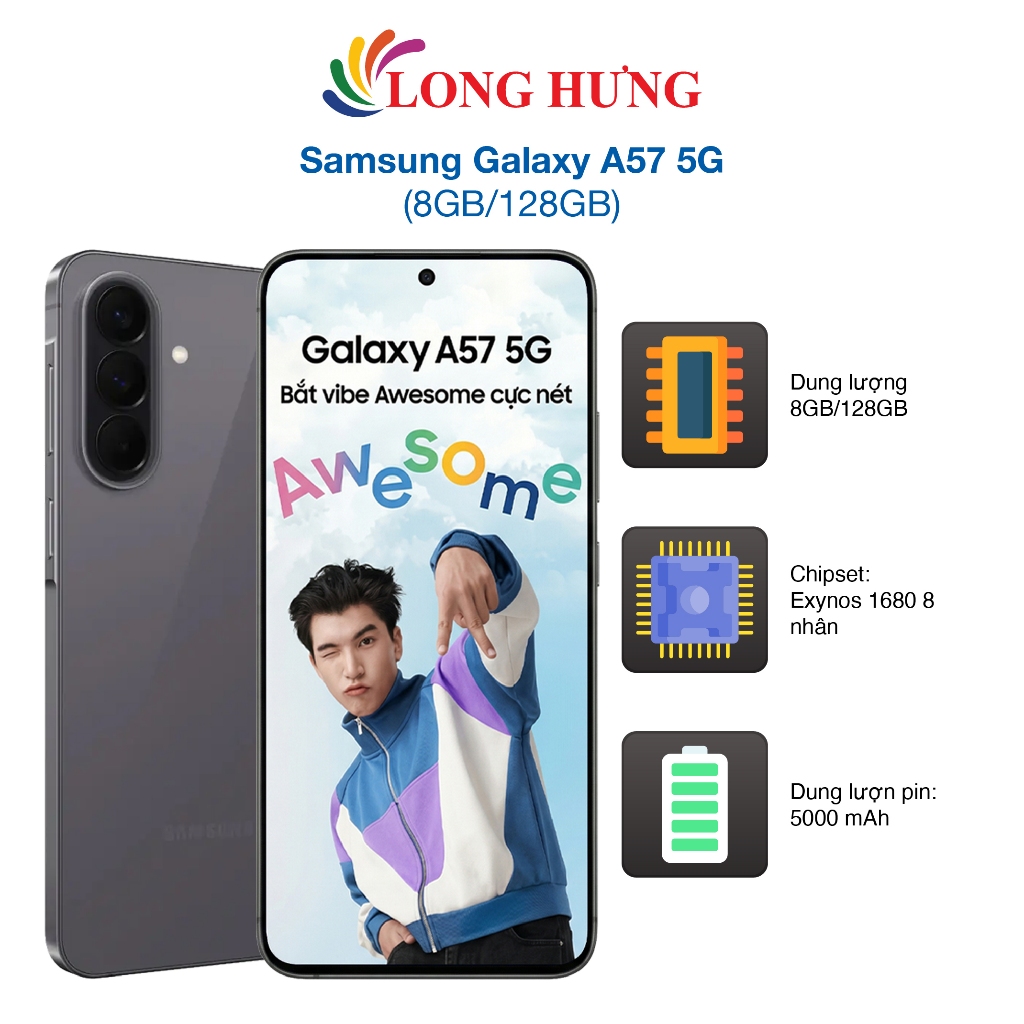 Điện thoại Samsung Galaxy A57 5G (8GB/128GB) - Hàng chính hãng
