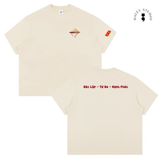 [FORM BOXY] Áo thun yêu nước Halev Brand in nón lá 3D chất Cotton Premium nam nữ 260gsm