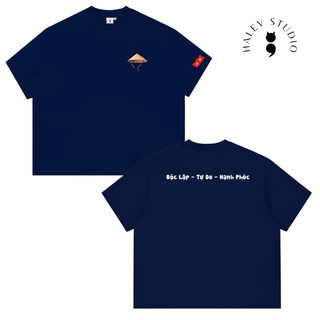 [FORM BOXY] Áo thun yêu nước Halev Brand in nón lá 3D chất Cotton Premium nam nữ 260gsm