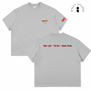 [FORM BOXY] Áo thun yêu nước Halev Brand in nón lá 3D chất Cotton Premium nam nữ 260gsm