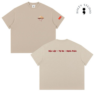 [FORM BOXY] Áo thun yêu nước Halev Brand in nón lá 3D chất Cotton Premium nam nữ 260gsm