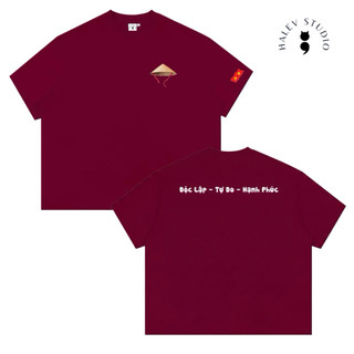 [FORM BOXY] Áo thun yêu nước Halev Brand in nón lá 3D chất Cotton Premium nam nữ 260gsm