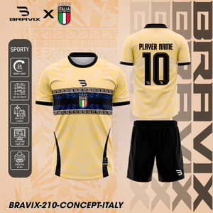 Bravix Bộ Quần Áo Bóng Đá Đội Tuyển Italy Thiết Kế Hiện Đại Không Logo Chất Liệu VẢI MÈ CARO DRIFIT Cao Cấp Thấm Hút Mồ