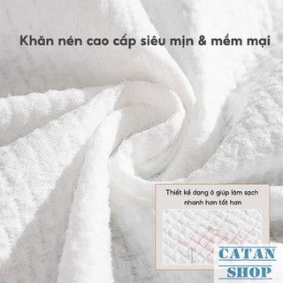 Khăn Rửa Mặt Cotton Dạng Viên Nén Mang Du Lịch, Khăn Giấy Nén Viên Kẹo Hồng Túi 100 Viên, 50 Viên
