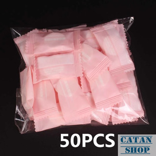 Khăn Rửa Mặt Cotton Dạng Viên Nén Mang Du Lịch, Khăn Giấy Nén Viên Kẹo Hồng Túi 100 Viên, 50 Viên