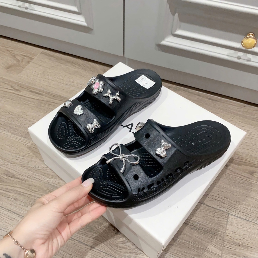 ( Tặng Charm Ngẫu Nhiên ) Dép Kenros Nữ Đế Cao 4cm, Chất Liệu Mềm Êm, Chống Trơn Trượt, Thiết Kế Đa Dạng Màu Sắc, Size