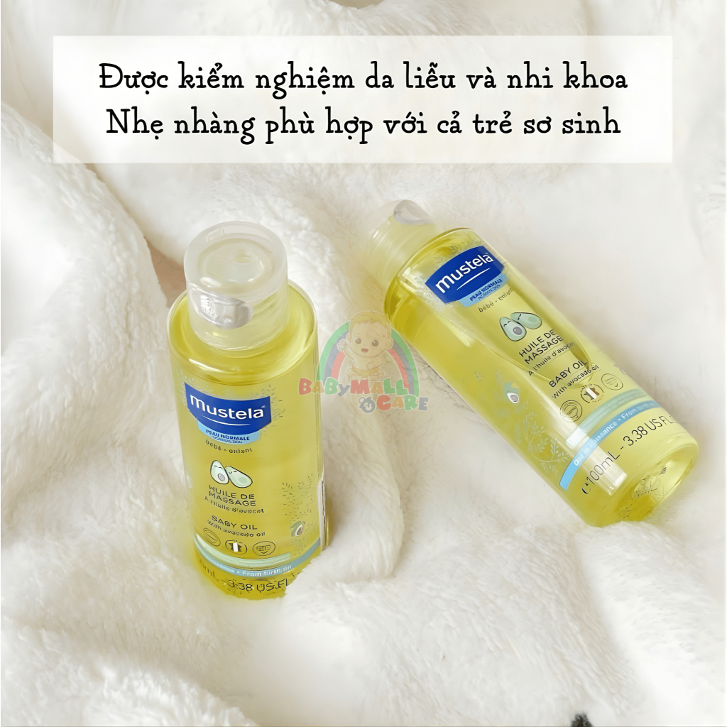 Dầu Massage Mustela Baby Oil 100ml Dưỡng Ẩm Làm Mềm Da Cho Bé | Babymall & Care
