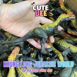 Mô hình Khủng long Jurassic World dài 18cm có khớp chuyển động và mã scan - Đồ chơi CUTE BEE