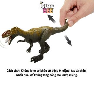 Mô hình Khủng long Jurassic World dài 18cm có khớp chuyển động và mã scan - Đồ chơi CUTE BEE
