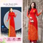 Áo dài lụa Hàn Vân họa tiết sao vàng trống đồng, áo dài đồng phục biểu diễn 30/4 - 1//5 - Áo dài Thanh Hiền