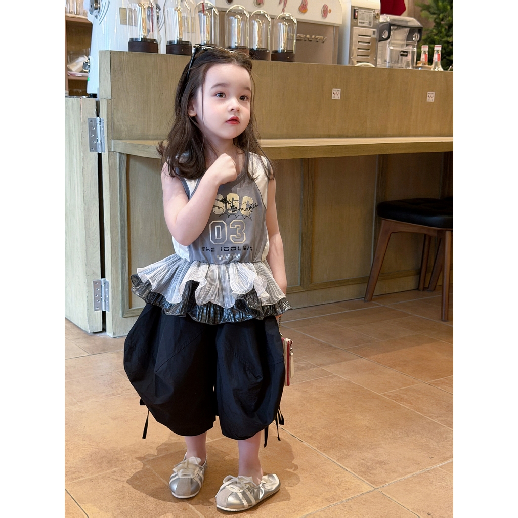CANDI MIMI Áo sát nách gấu voan bạc nhiều tầng - NL6437