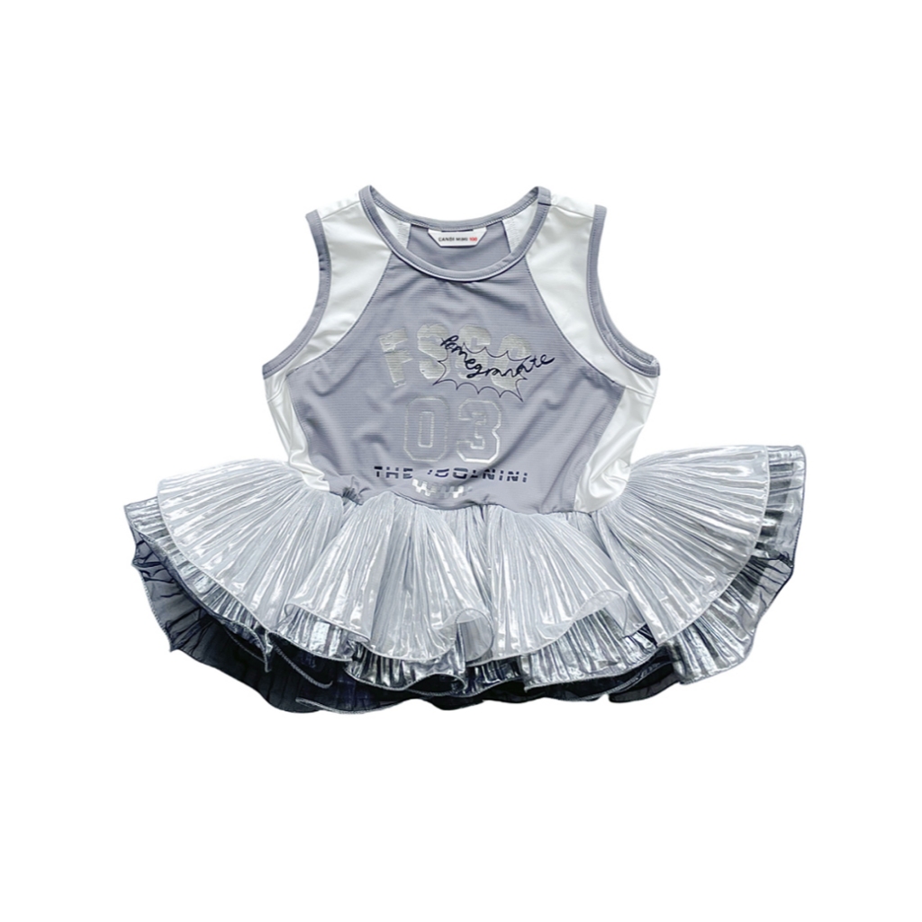 CANDI MIMI Áo sát nách gấu voan bạc nhiều tầng - NL6437